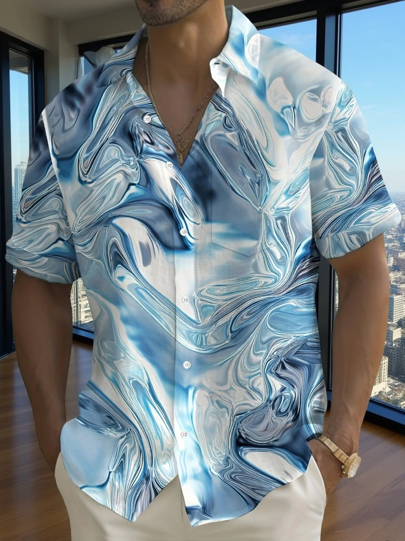 Minimal Ink Texture Lapel Reso - Resort Shirt Floral recensie en prijs