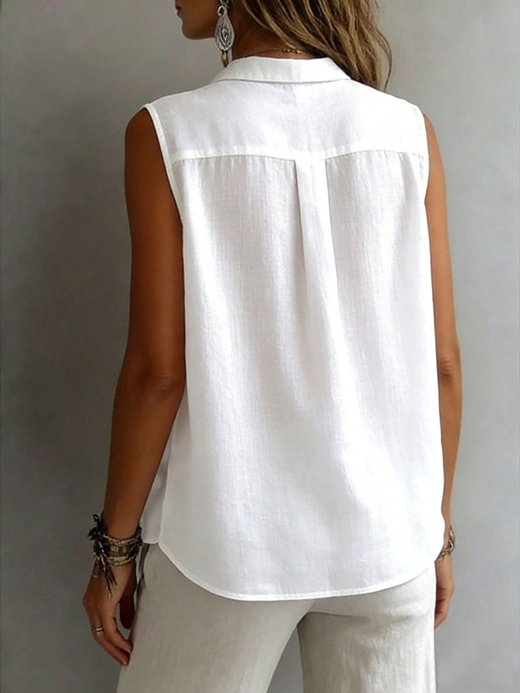 Modieus en elegant mouwloos ov - Shirt Camp Collar recensie en prijs
